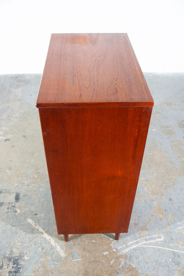 Mid Century Danish Modern Highboy Dresser 6 Drawer Teak Denmark Vintage Restored Tall High Storage - Image 11