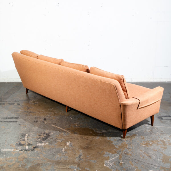 Mid Century Danish Modern Vintage Sofa Couch Dux 66-S4 4 Seater Teak Peach Denmark Large - Image 6