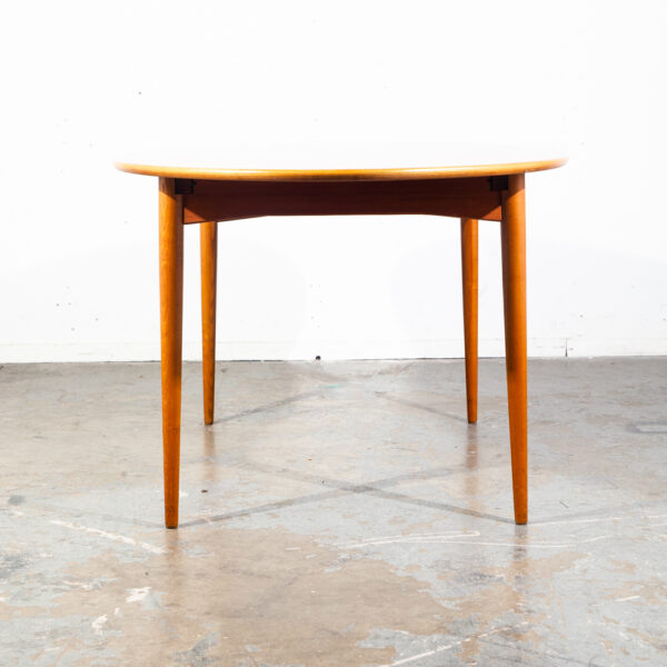 Mid Century Danish Modern Vintage Dining Table Oval Teak Extension Dux Accordion Leaf Mcm - Image 8