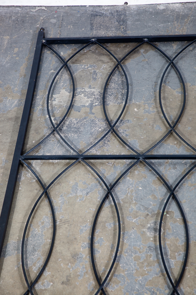 Mid Century Modern Room Divider Wrought Iron Black 1960s Architectural Screen - Image 10