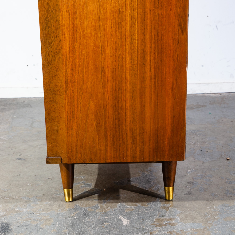 Mid Century Modern China Cabinet Stanley Hutch Storage Glass Doors Drawer Walnut Wood - Image 8