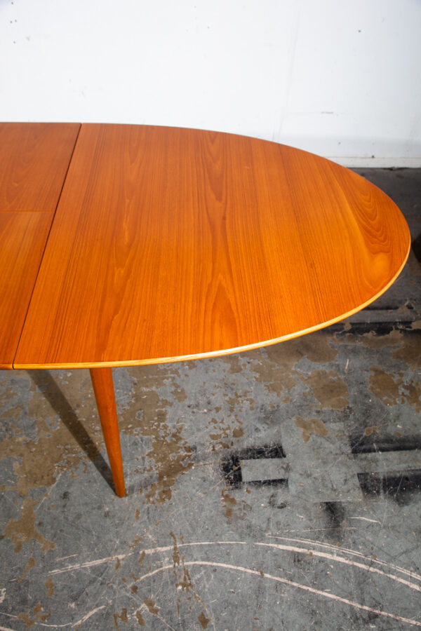 Mid Century Danish Modern Vintage Dining Table Oval Teak Extension Dux Accordion Leaf Mcm - Image 7