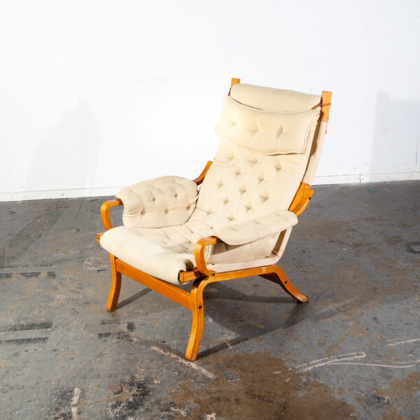 Mid Century Danish Modern Lounge Chair Armchair Cream Finn Ostergaard Denmark