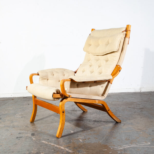 Mid Century Danish Modern Lounge Chair Armchair Cream Finn Ostergaard Denmark - Image 2
