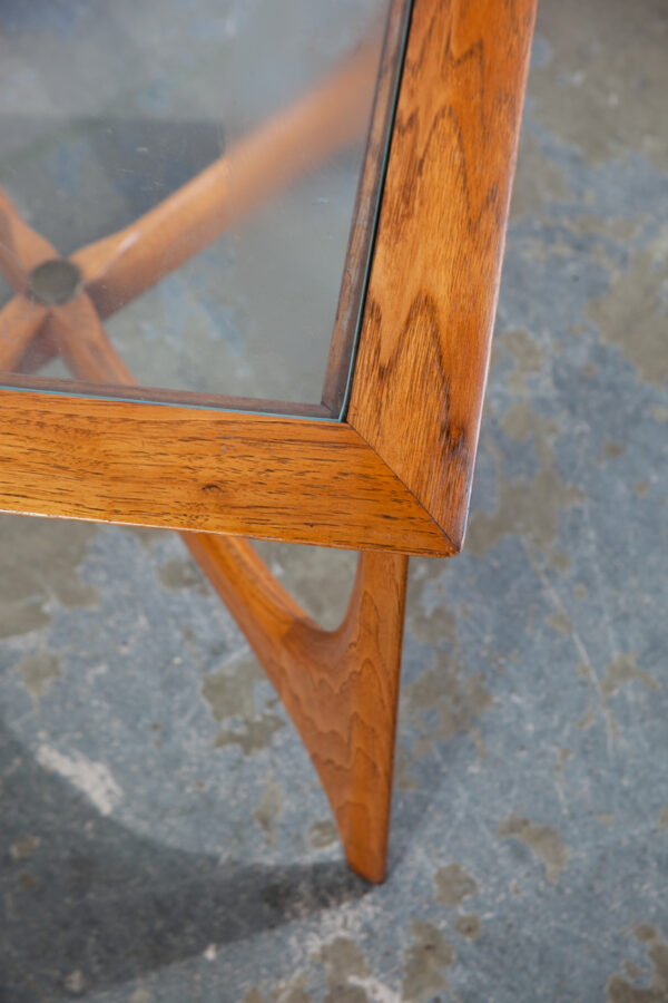 Mid Century Modern Side Table End Rectangular Lane Glass Walnut Adrian Pearsall Danish Denmark - Image 8