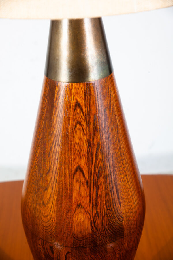 Mid Century Modern Vintage Table lamp Wood Brass Modeline Working Light Lighting Danish Mcm - Image 3