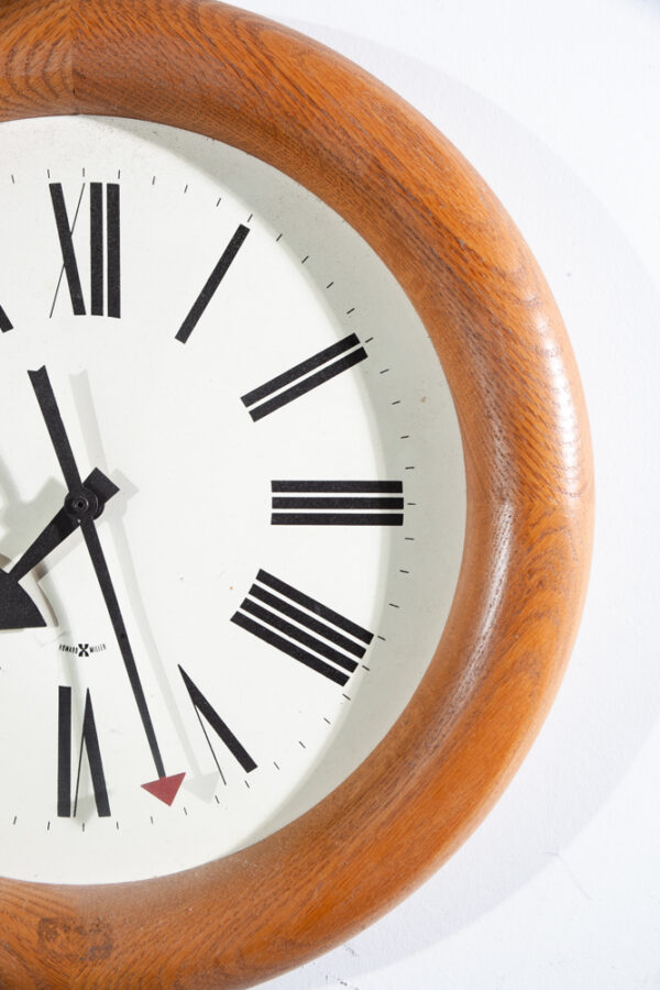 Mid Century Modern Clock Herman Miller Howard Round Oak Working 611 Arthur Umanoff - Image 5
