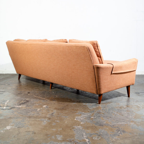 Mid Century Danish Modern Vintage Sofa Couch Dux 66-S4 4 Seater Teak Peach Denmark Large - Image 3