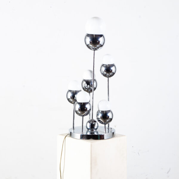 Mid Century Modern Table Lamp Light Lighting Waterfall Atomic Robert Sonneman NM Vintage Space Age Five Light  Chrome Mcm - Image 2