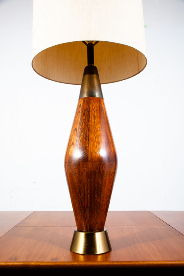 Mid Century Modern Vintage Table lamp Wood Brass Modeline Working Light Lighting Danish Mcm - Image 10