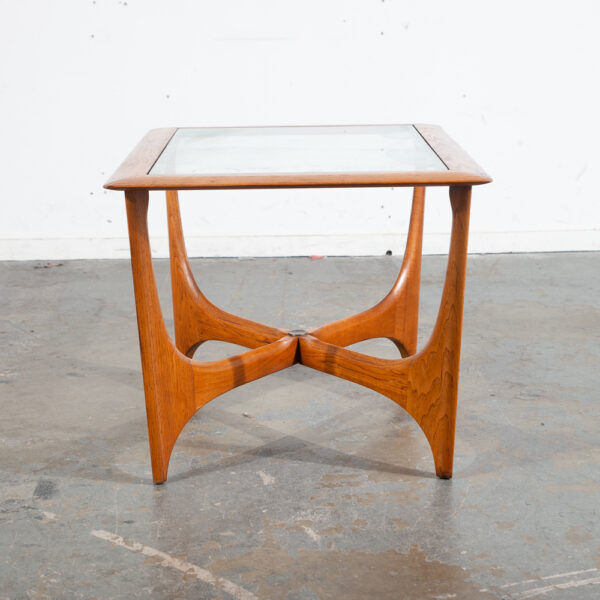 Mid Century Modern Side Table End Rectangular Lane Glass Walnut Adrian Pearsall Danish Denmark - Image 6
