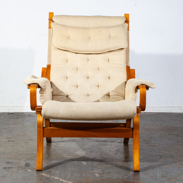 Mid Century Danish Modern Lounge Chair Armchair Cream Finn Ostergaard Denmark - Image 4