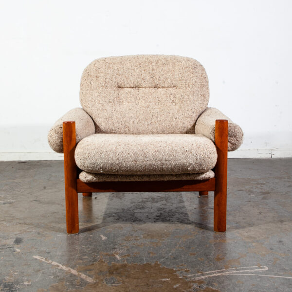Mid Century Danish Modern Lounge Chairs Armchairs Teak Wood Wool Nisbo Denmark - Image 4