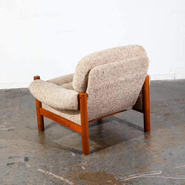 Mid Century Danish Modern Lounge Chairs Armchairs Teak Wood Wool Nisbo Denmark - Image 5