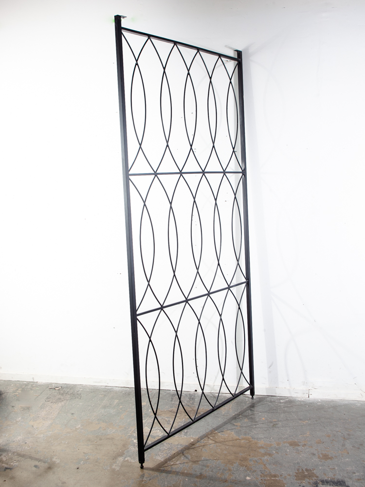 Mid Century Modern Room Divider Wrought Iron Black 1960s Architectural Screen - Image 3