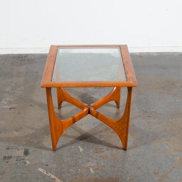 Mid Century Modern Side Table End Rectangular Lane Glass Walnut Adrian Pearsall Danish Denmark
