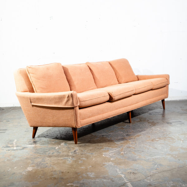 Mid Century Danish Modern Vintage Sofa Couch Dux 66-S4 4 Seater Teak Peach Denmark Large