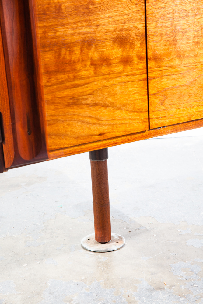 Mid Century Modern Bar Cabinet Tension Pole Solid Walnut Wood Liquor Glenn California - Image 9