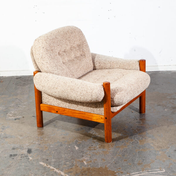 Mid Century Danish Modern Lounge Chairs Armchairs Teak Wood Wool Nisbo Denmark - Image 3
