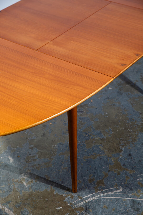 Mid Century Danish Modern Vintage Dining Table Oval Teak Extension Dux Accordion Leaf Mcm - Image 5
