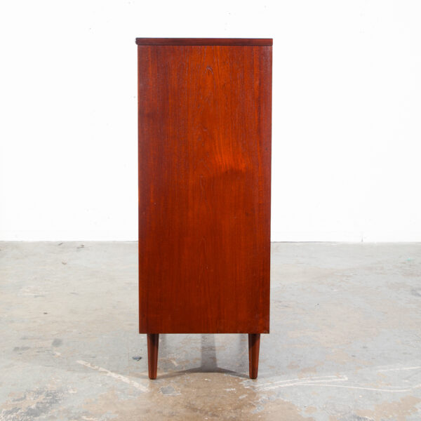 Mid Century Danish Modern Highboy Dresser 6 Drawer Teak Denmark Vintage Restored Tall High Storage - Image 3
