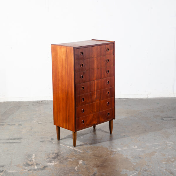 Mid Century Danish Modern Highboy Dresser 7 Drawer Teak Wood Denmark Restored Tall - Image 3