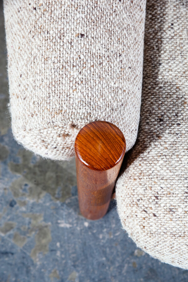 Mid Century Danish Modern Lounge Chairs Armchairs Teak Wood Wool Nisbo Denmark - Image 9
