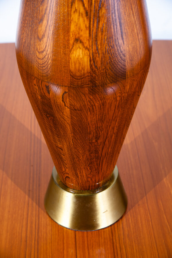 Mid Century Modern Vintage Table lamp Wood Brass Modeline Working Light Lighting Danish Mcm - Image 11