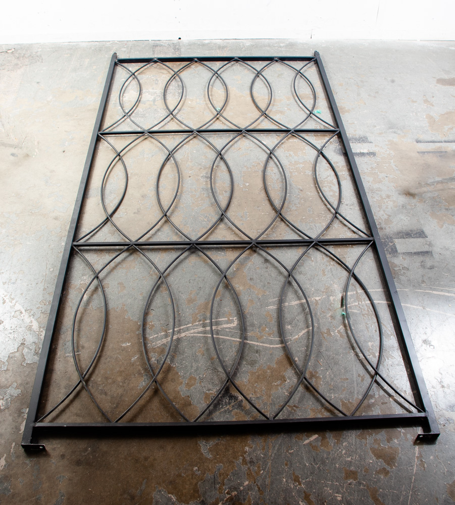 Mid Century Modern Room Divider Wrought Iron Black 1960s Architectural Screen - Image 2