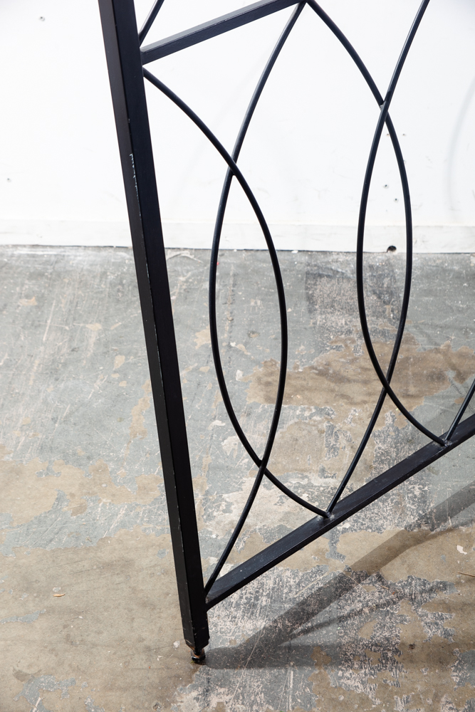 Mid Century Modern Room Divider Wrought Iron Black 1960s Architectural Screen - Image 9