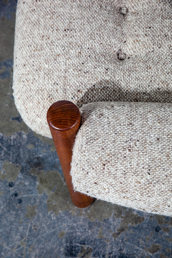 Mid Century Danish Modern Lounge Chairs Armchairs Teak Wood Wool Nisbo Denmark - Image 7