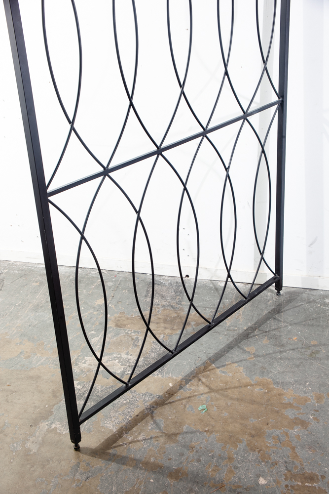 Mid Century Modern Room Divider Wrought Iron Black 1960s Architectural Screen - Image 6