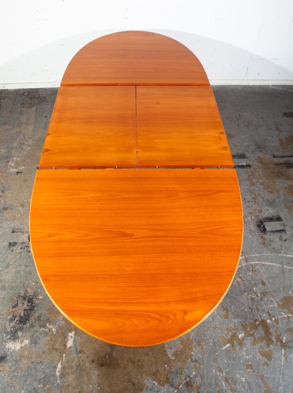 Mid Century Danish Modern Vintage Dining Table Oval Teak Extension Dux Accordion Leaf Mcm - Image 6