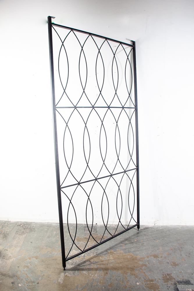 Mid Century Modern Room Divider Wrought Iron Black 1960s Architectural Screen