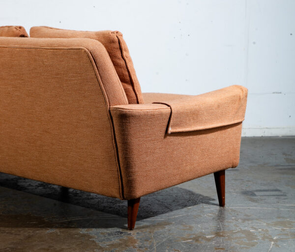Mid Century Danish Modern Vintage Sofa Couch Dux 66-S4 4 Seater Teak Peach Denmark Large - Image 9