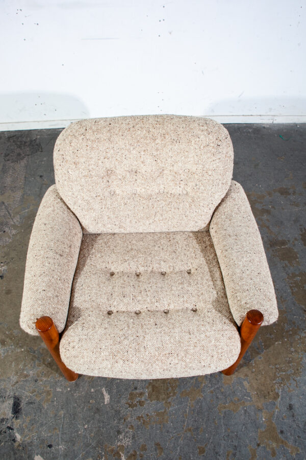 Mid Century Danish Modern Lounge Chairs Armchairs Teak Wood Wool Nisbo Denmark - Image 11
