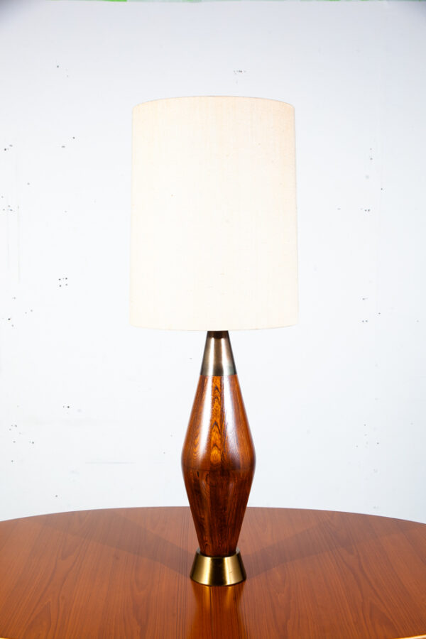 Mid Century Modern Vintage Table lamp Wood Brass Modeline Working Light Lighting Danish Mcm - Image 8