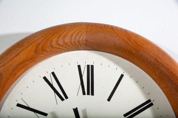 Mid Century Modern Clock Herman Miller Howard Round Oak Working 611 Arthur Umanoff - Image 9