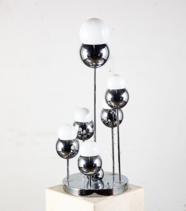 Mid Century Modern Table Lamp Light Lighting Waterfall Atomic Robert Sonneman NM Vintage Space Age Five Light  Chrome Mcm