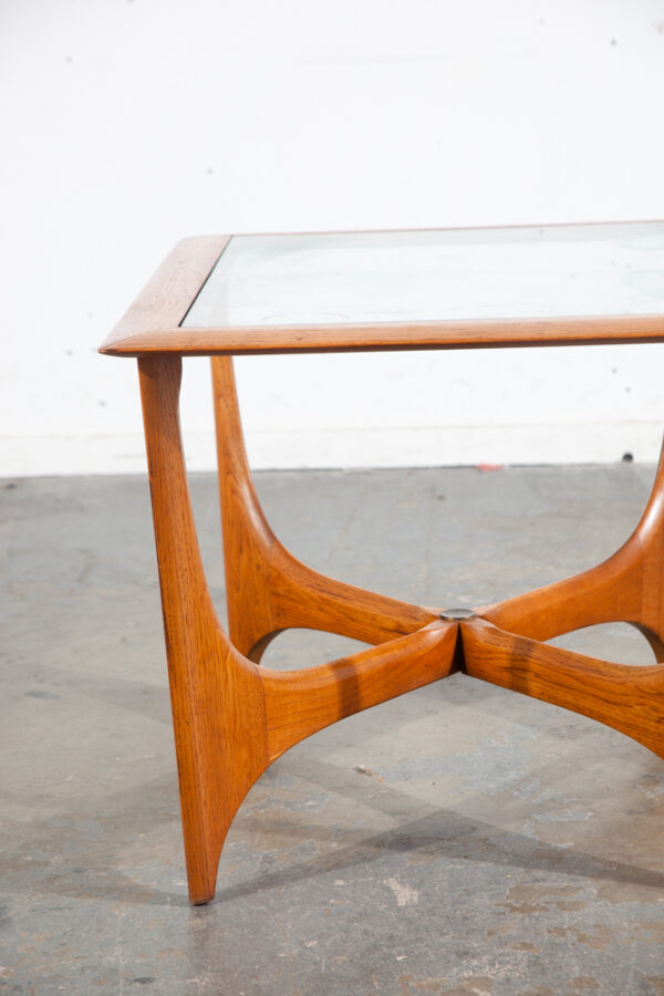 Mid Century Modern Side Table End Rectangular Lane Glass Walnut Adrian Pearsall Danish Denmark - Image 9
