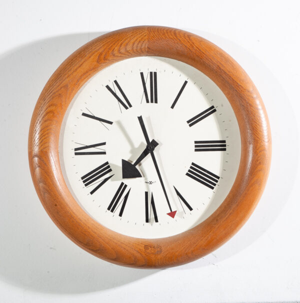 Mid Century Modern Clock Herman Miller Howard Round Oak Working 611 Arthur Umanoff