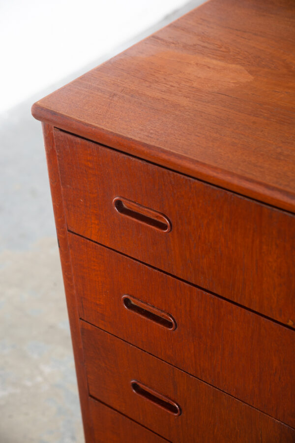 Mid Century Danish Modern Highboy Dresser 6 Drawer Teak Denmark Vintage Restored Tall High Storage - Image 10