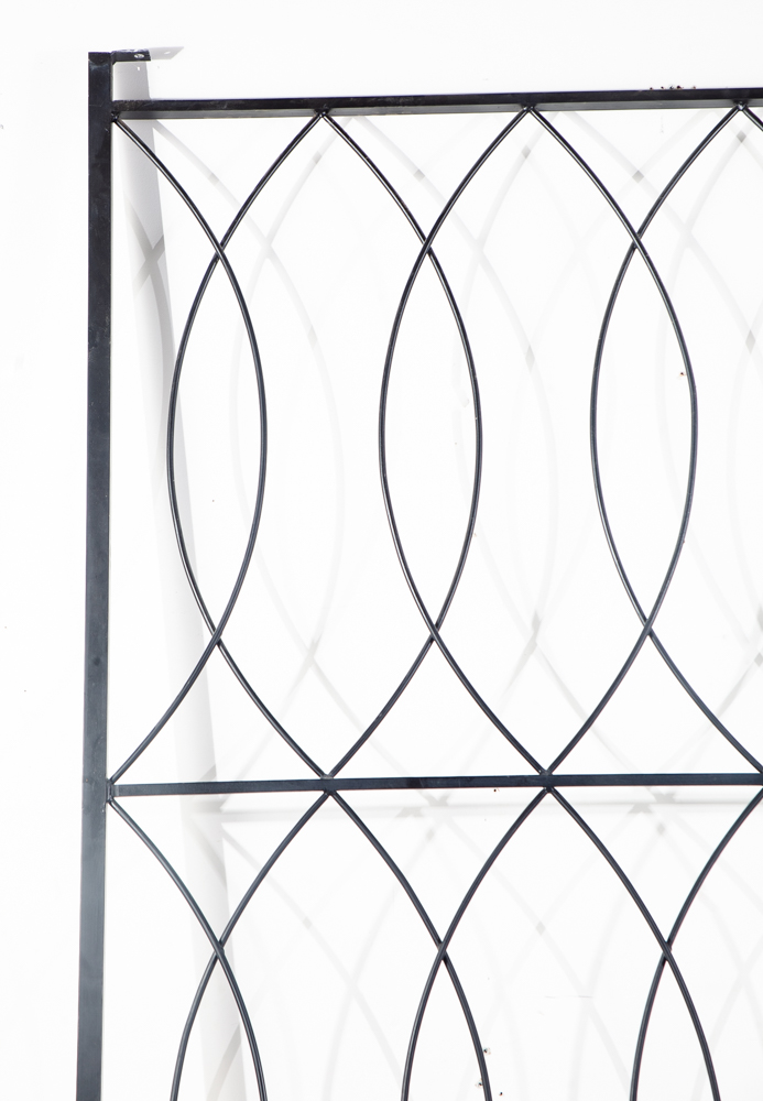 Mid Century Modern Room Divider Wrought Iron Black 1960s Architectural Screen - Image 11