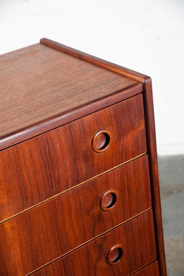 Mid Century Danish Modern Highboy Dresser 7 Drawer Teak Wood Denmark Restored Tall - Image 11