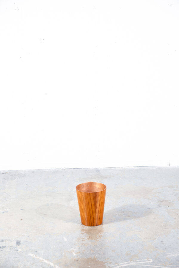 Mid Century Danish Modern Trash Bin Teak Waste Basket Round Denmark Vintage Mcm - Image 3