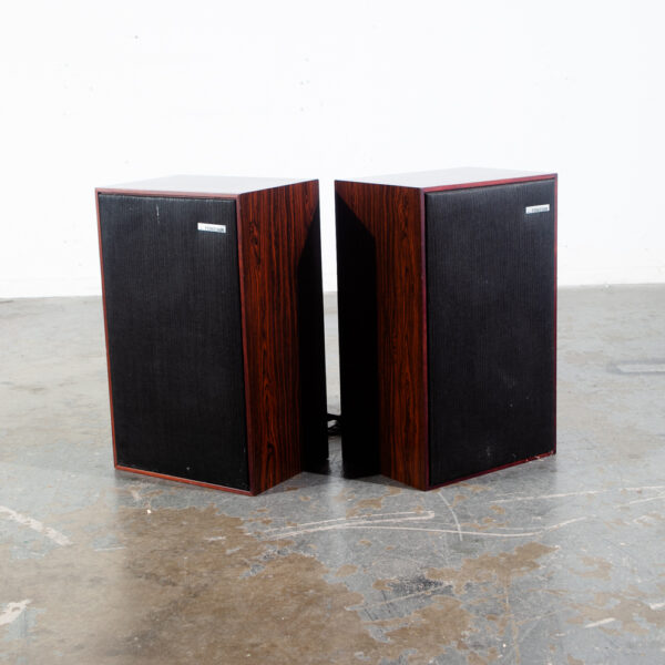Mid Century Danish Modern Speakers Set 3435 Ferguson Thorns Brazilian Rosewood - Image 2