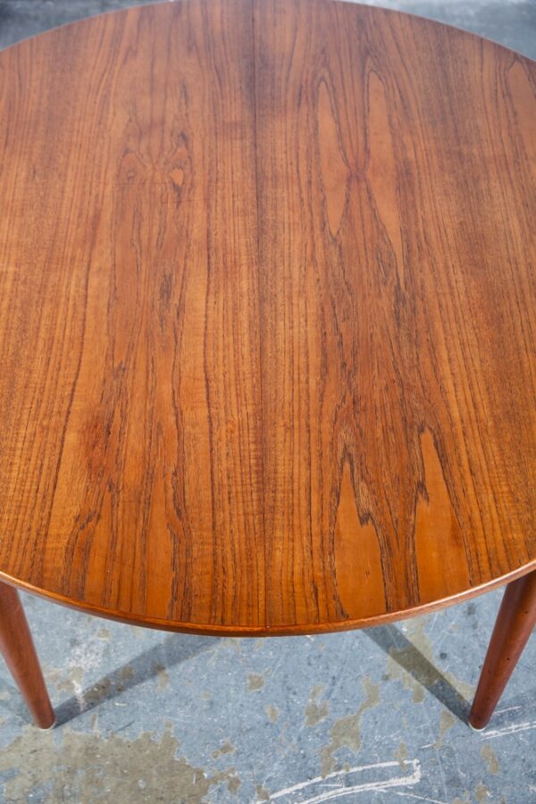 Mid Century Danish Modern Dining Table Teak Extension Wegner 2 Leafs Denmark Mcm - Image 12