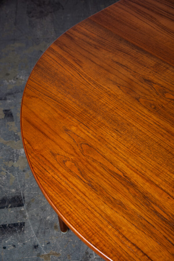 Mid Century Danish Modern Dining Table Teak Extension Wegner 2 Leafs Denmark Mcm - Image 8