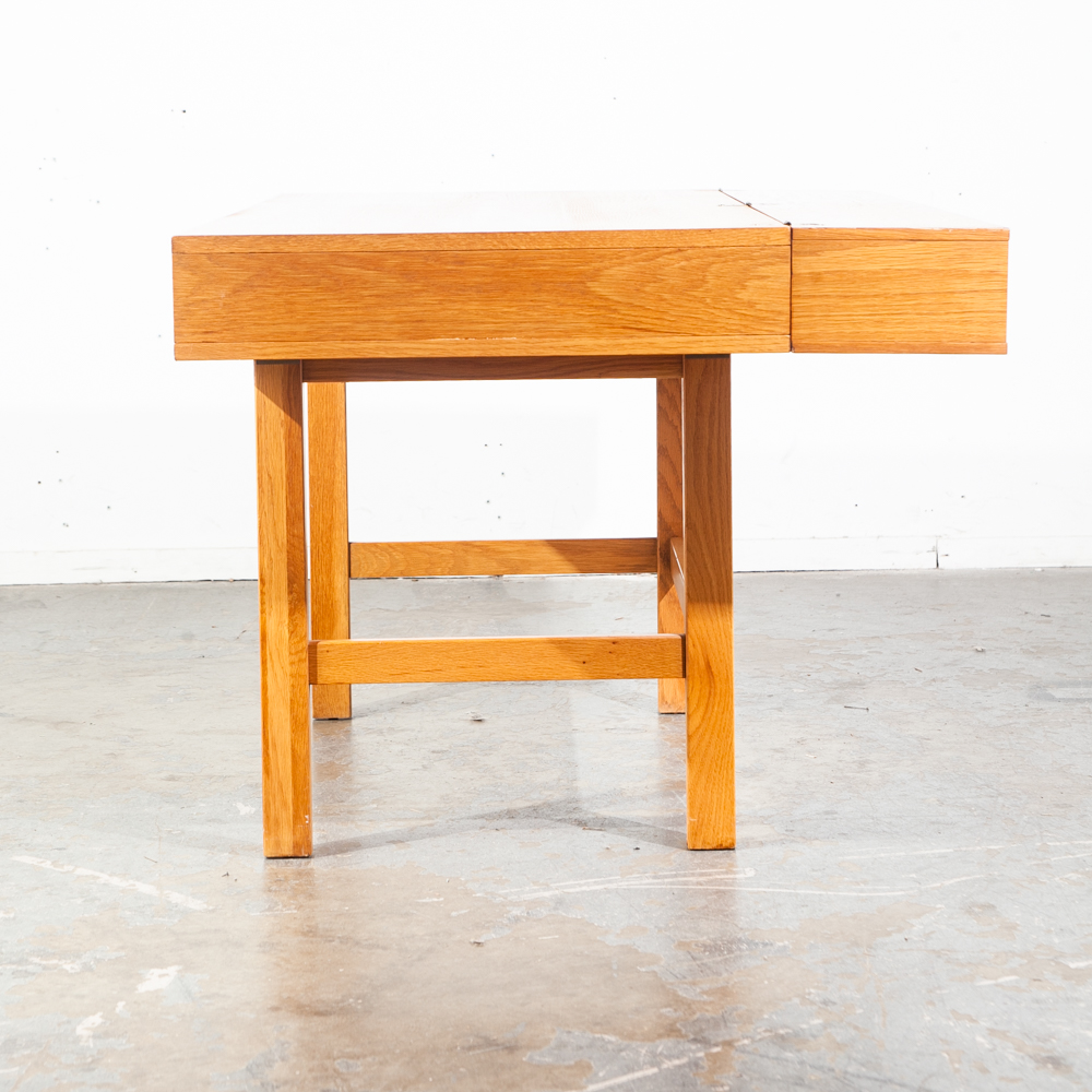 Mid Century Danish Modern Desk Executive Flip Top Nielsen Dixie Scova Oak Wood - Image 8