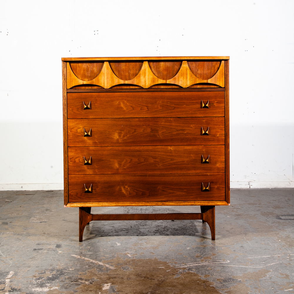 Mid Century Modern Dresser Highboy Broyhill Brasilia 5 Drawer Restored Danish NM - Image 2